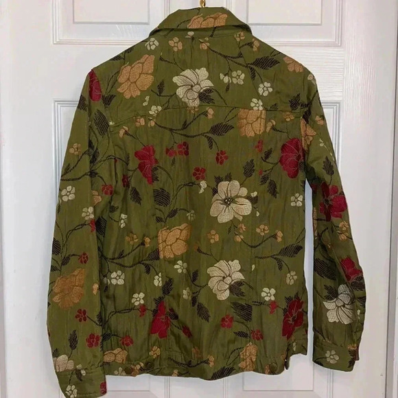 Chicos Green button down jacket Sz 0 - Picture 6 of 6